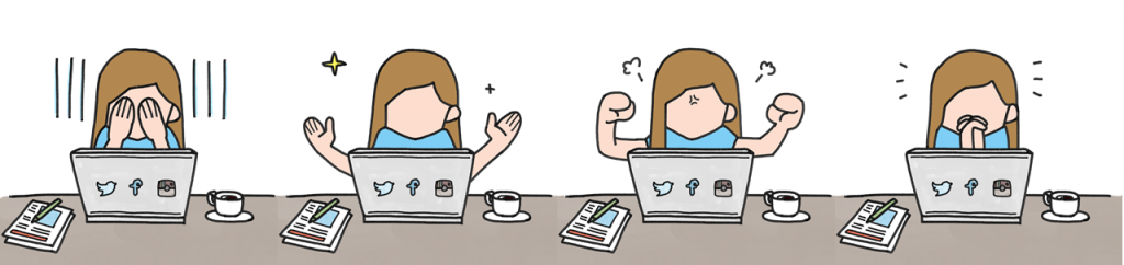Cartoon showing frustration with computers
