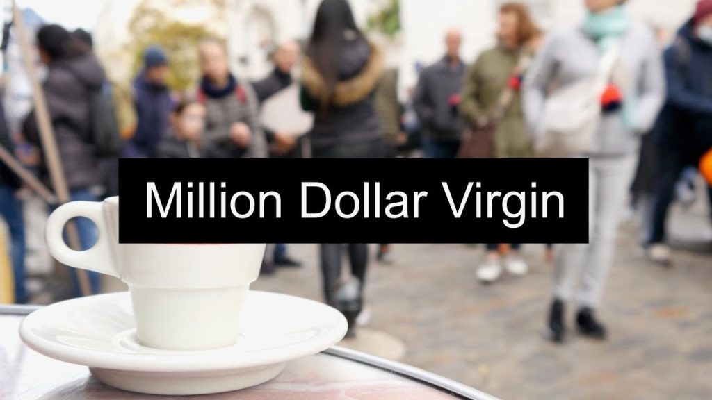 Title card for Million Dollar Virgin showing a cup and saucer on a table